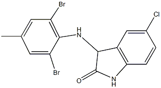 5-chloro-3-[(2,6-dibromo-4-methylphenyl)amino]-2,3-dihydro-1H-indol-2-one 구조식 이미지