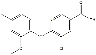 5-chloro-6-(2-methoxy-4-methylphenoxy)pyridine-3-carboxylic acid Structure