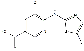 5-chloro-6-[(5-methyl-1,3-thiazol-2-yl)amino]pyridine-3-carboxylic acid Structure