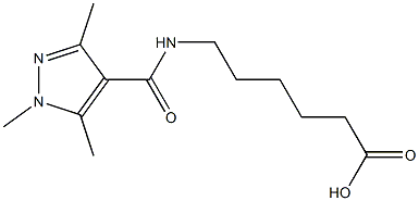 6-[(1,3,5-trimethyl-1H-pyrazol-4-yl)formamido]hexanoic acid Structure
