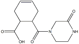 6-[(3-oxopiperazin-1-yl)carbonyl]cyclohex-3-ene-1-carboxylic acid 구조식 이미지