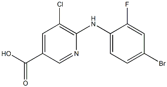 6-[(4-bromo-2-fluorophenyl)amino]-5-chloropyridine-3-carboxylic acid Structure
