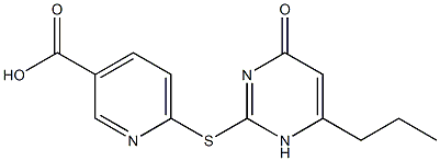 6-[(4-oxo-6-propyl-1,4-dihydropyrimidin-2-yl)sulfanyl]pyridine-3-carboxylic acid 구조식 이미지