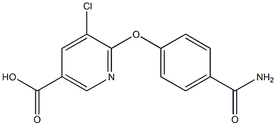 6-[4-(aminocarbonyl)phenoxy]-5-chloronicotinic acid 구조식 이미지