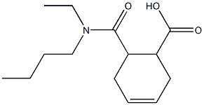 6-[butyl(ethyl)carbamoyl]cyclohex-3-ene-1-carboxylic acid Structure