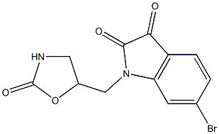 6-bromo-1-[(2-oxo-1,3-oxazolidin-5-yl)methyl]-2,3-dihydro-1H-indole-2,3-dione 구조식 이미지