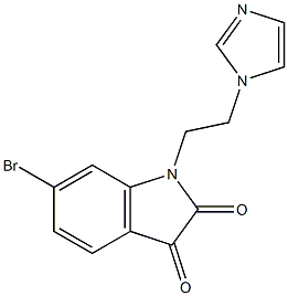 6-bromo-1-[2-(1H-imidazol-1-yl)ethyl]-2,3-dihydro-1H-indole-2,3-dione 구조식 이미지