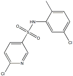 6-chloro-N-(5-chloro-2-methylphenyl)pyridine-3-sulfonamide 구조식 이미지