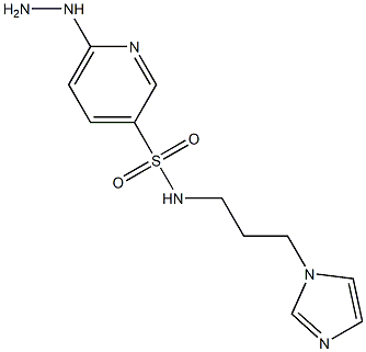 6-hydrazinyl-N-[3-(1H-imidazol-1-yl)propyl]pyridine-3-sulfonamide 구조식 이미지