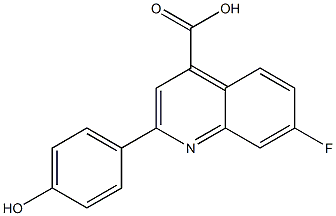7-fluoro-2-(4-hydroxyphenyl)quinoline-4-carboxylic acid 구조식 이미지