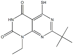 7-tert-butyl-1-ethyl-5-mercaptopyrimido[4,5-d]pyrimidine-2,4(1H,3H)-dione 구조식 이미지