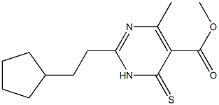 methyl 2-(2-cyclopentylethyl)-4-methyl-6-thioxo-1,6-dihydropyrimidine-5-carboxylate Structure