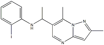 N-(1-{2,7-dimethylpyrazolo[1,5-a]pyrimidin-6-yl}ethyl)-2-iodoaniline Structure