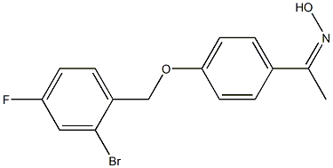 N-(1-{4-[(2-bromo-4-fluorophenyl)methoxy]phenyl}ethylidene)hydroxylamine 구조식 이미지