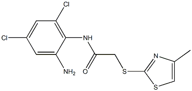 N-(2-amino-4,6-dichlorophenyl)-2-[(4-methyl-1,3-thiazol-2-yl)sulfanyl]acetamide Structure