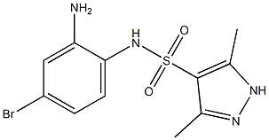 N-(2-amino-4-bromophenyl)-3,5-dimethyl-1H-pyrazole-4-sulfonamide 구조식 이미지