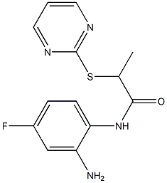 N-(2-amino-4-fluorophenyl)-2-(pyrimidin-2-ylsulfanyl)propanamide Structure