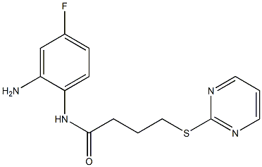 N-(2-amino-4-fluorophenyl)-4-(pyrimidin-2-ylsulfanyl)butanamide 구조식 이미지