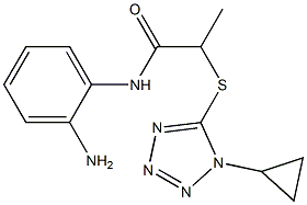 N-(2-aminophenyl)-2-[(1-cyclopropyl-1H-1,2,3,4-tetrazol-5-yl)sulfanyl]propanamide Structure