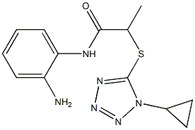 N-(2-aminophenyl)-2-[(1-cyclopropyl-1H-1,2,3,4-tetrazol-5-yl)sulfanyl]propanamide 구조식 이미지