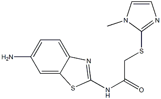 N-(6-amino-1,3-benzothiazol-2-yl)-2-[(1-methyl-1H-imidazol-2-yl)sulfanyl]acetamide 구조식 이미지