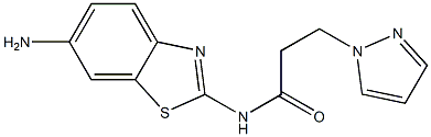 N-(6-amino-1,3-benzothiazol-2-yl)-3-(1H-pyrazol-1-yl)propanamide Structure