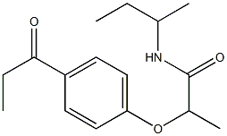 N-(butan-2-yl)-2-(4-propanoylphenoxy)propanamide 구조식 이미지