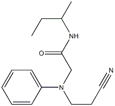 N-(sec-butyl)-2-[(2-cyanoethyl)(phenyl)amino]acetamide 구조식 이미지