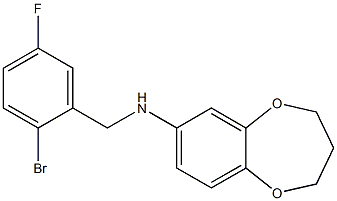 N-[(2-bromo-5-fluorophenyl)methyl]-3,4-dihydro-2H-1,5-benzodioxepin-7-amine 구조식 이미지