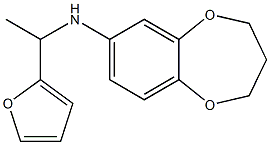 N-[1-(furan-2-yl)ethyl]-3,4-dihydro-2H-1,5-benzodioxepin-7-amine 구조식 이미지