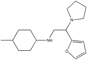 N-[2-(furan-2-yl)-2-(pyrrolidin-1-yl)ethyl]-4-methylcyclohexan-1-amine 구조식 이미지