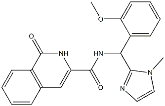 3-Isoquinolinecarboxamide,  1,2-dihydro-N-[(2-methoxyphenyl)(1-methyl-1H-imidazol-2-yl)methyl]-1-oxo- 구조식 이미지