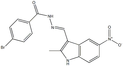 4-bromo-N'-({5-nitro-2-methyl-1H-indol-3-yl}methylene)benzohydrazide Structure