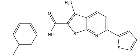 3-amino-N-(3,4-dimethylphenyl)-6-thien-2-ylthieno[2,3-b]pyridine-2-carboxamide Structure