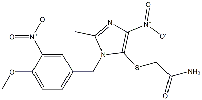 2-[(4-nitro-1-{3-nitro-4-methoxybenzyl}-2-methyl-1H-imidazol-5-yl)sulfanyl]acetamide 구조식 이미지