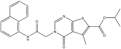 isopropyl 5-methyl-3-[2-(1-naphthylamino)-2-oxoethyl]-4-oxo-3,4-dihydrothieno[2,3-d]pyrimidine-6-carboxylate Structure