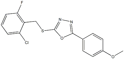 2-{[(2-chloro-6-fluorophenyl)methyl]sulfanyl}-5-[4-(methyloxy)phenyl]-1,3,4-oxadiazole Structure