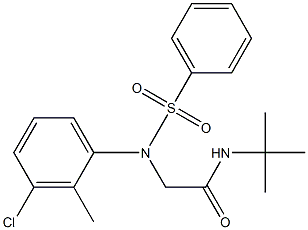 N-(tert-butyl)-2-[3-chloro-2-methyl(phenylsulfonyl)anilino]acetamide Structure