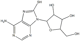 2-(6-amino-8-sulfanyl-9H-purin-9-yl)-5-(hydroxymethyl)tetrahydro-3,4-furandiol 구조식 이미지