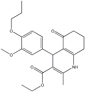 ethyl 4-(3-methoxy-4-propoxyphenyl)-2-methyl-5-oxo-1,4,5,6,7,8-hexahydro-3-quinolinecarboxylate Structure