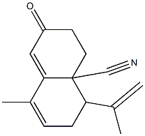 5-isopropenyl-8-methyl-2-oxo-3,4,5,6-tetrahydro-4a(2H)-naphthalenecarbonitrile Structure