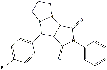 9-(4-bromophenyl)-2-phenyltetrahydro-5H-pyrazolo[1,2-a]pyrrolo[3,4-c]pyrazole-1,3(2H,3aH)-dione 구조식 이미지