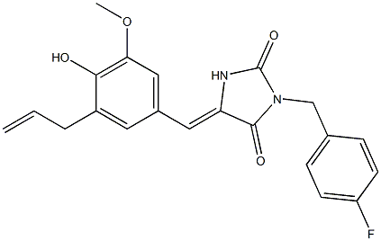 5-(3-allyl-4-hydroxy-5-methoxybenzylidene)-3-(4-fluorobenzyl)imidazolidine-2,4-dione 구조식 이미지