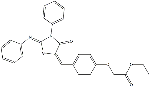 ethyl (4-{[4-oxo-3-phenyl-2-(phenylimino)-1,3-thiazolidin-5-ylidene]methyl}phenoxy)acetate Structure