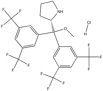 (S)-2-{Bis[3,5-bis(trifluoromethyl)phenyl]methoxy-methyl}pyrrolidine  hydrochloride Structure