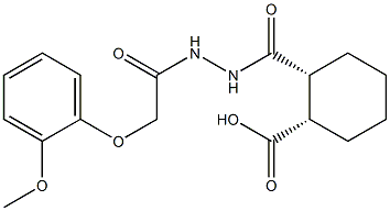 (1S,2R)-2-({2-[2-(2-methoxyphenoxy)acetyl]hydrazino}carbonyl)cyclohexanecarboxylic acid Structure