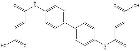 (E)-4-[(4'-{[(E)-4-hydroxy-4-oxo-2-butenoyl]amino}[1,1'-biphenyl]-4-yl)amino]-4-oxo-2-butenoic acid Structure