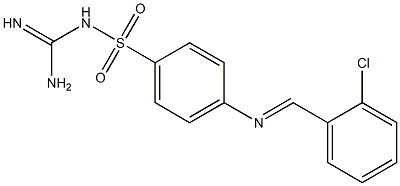 {[amino(imino)methyl]amino}(4-{[(E)-(2-chlorophenyl)methylidene]amino}phenyl)dioxo-lambda~6~-sulfane 구조식 이미지