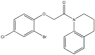 2-(2-bromo-4-chlorophenoxy)-1-[3,4-dihydro-1(2H)-quinolinyl]-1-ethanone Structure