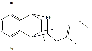 3,6-dibromo-11,11-dimethyl-10-(2-methylprop-2-enyl)-9-azatricyclo[6.2.2.0~2,7~]dodeca-2,4,6-triene hydrochloride 구조식 이미지